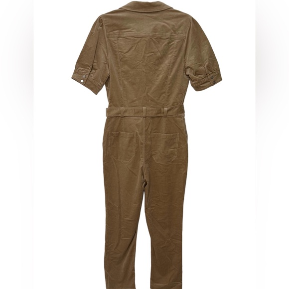 Paige NWT Mayslie Tan Corduroy Straight Ankle Jumpsuit - Picture 9 of 11